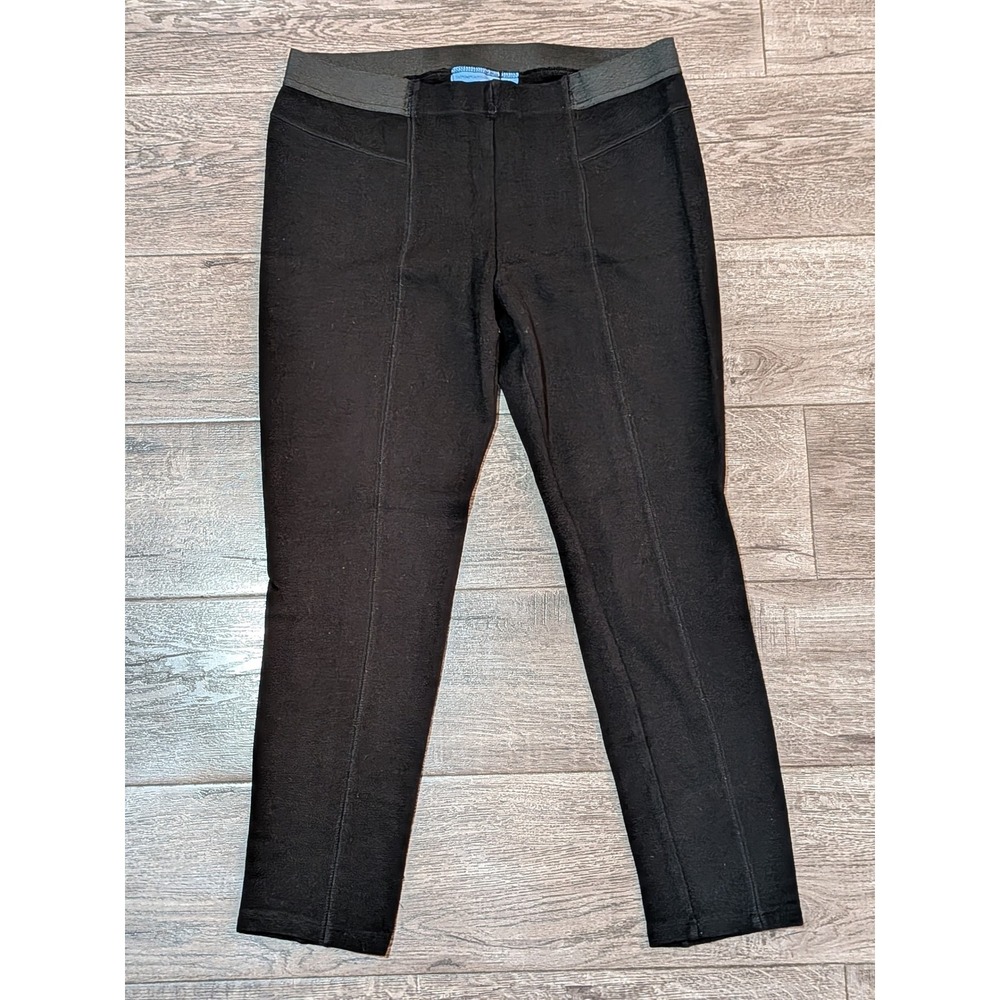 Simply Vera Vera Wang Womens Black Ponte Knit Seamed Leggings Pants Size L